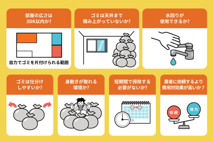 ゴミ屋敷を自力で片付けられるか判断する7つの基準