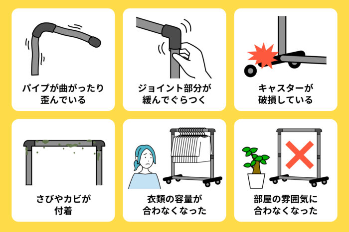 ハンガーラックを処分する方法_ハンガーラックの寿命・処分・買い替えのタイミング